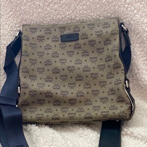 MCM Blue and Gray Men's Crossbody Bag